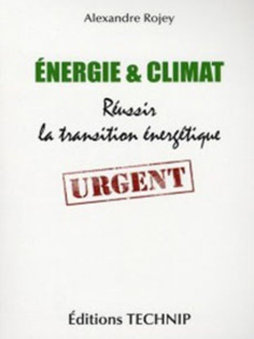 Title details for Energie et Climat by Alexandre Rojey - Available